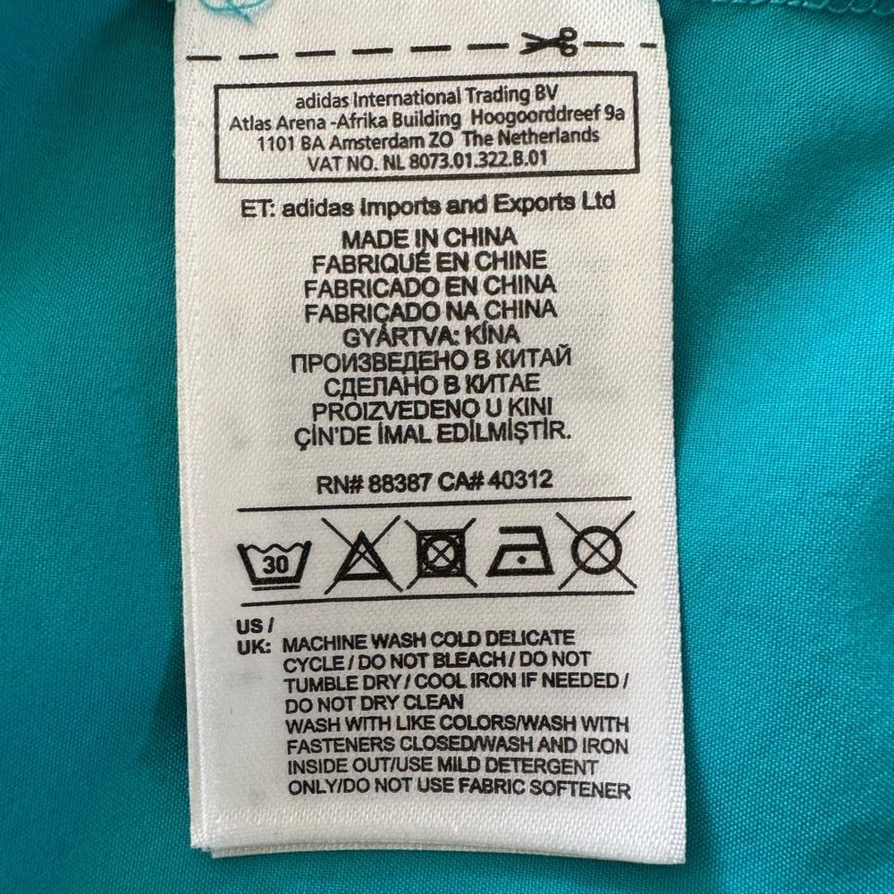 Adidas Women's Vibrant Teal Jacket/ windbreaker - Picture 4 of 4